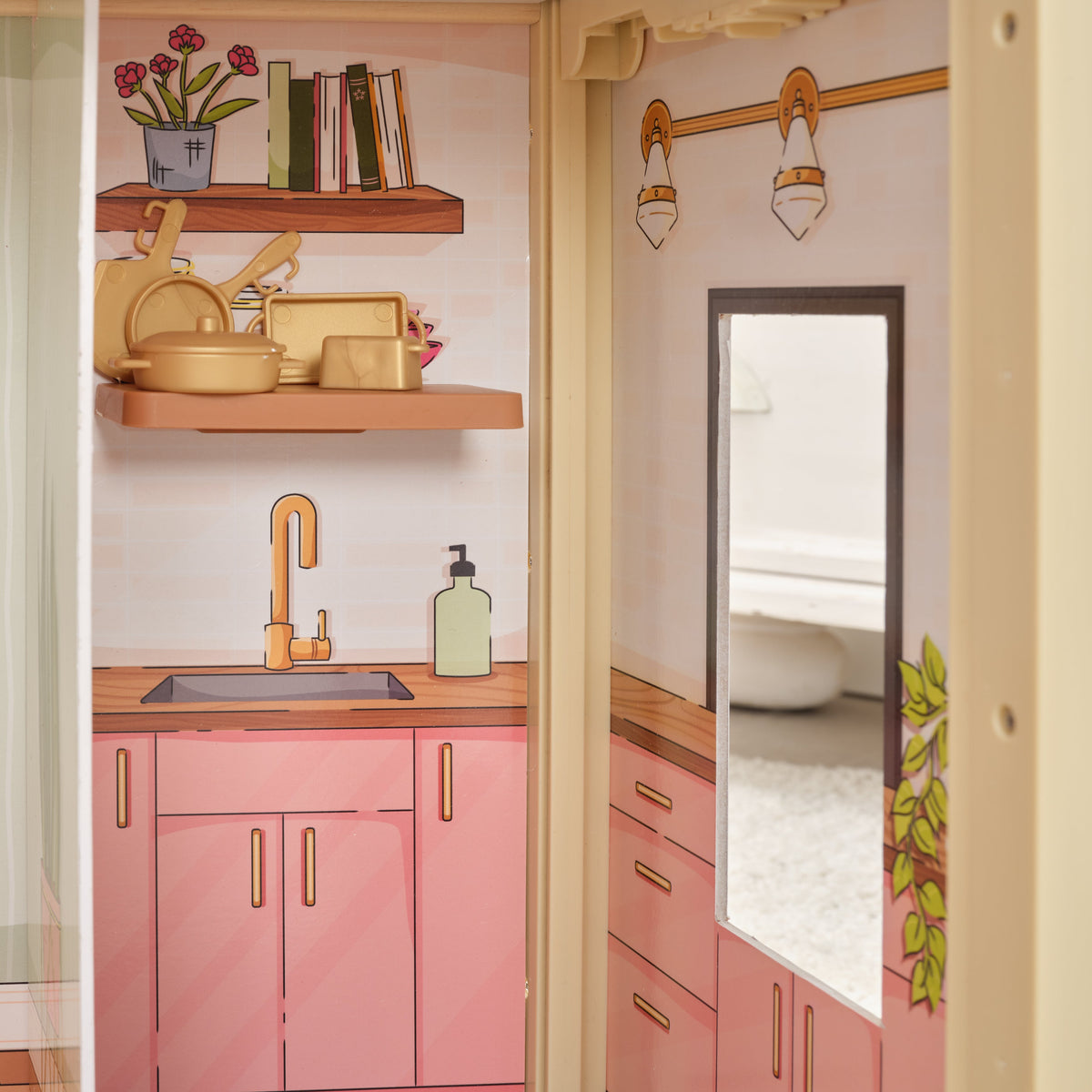 Wooden Dollhouse for Kids