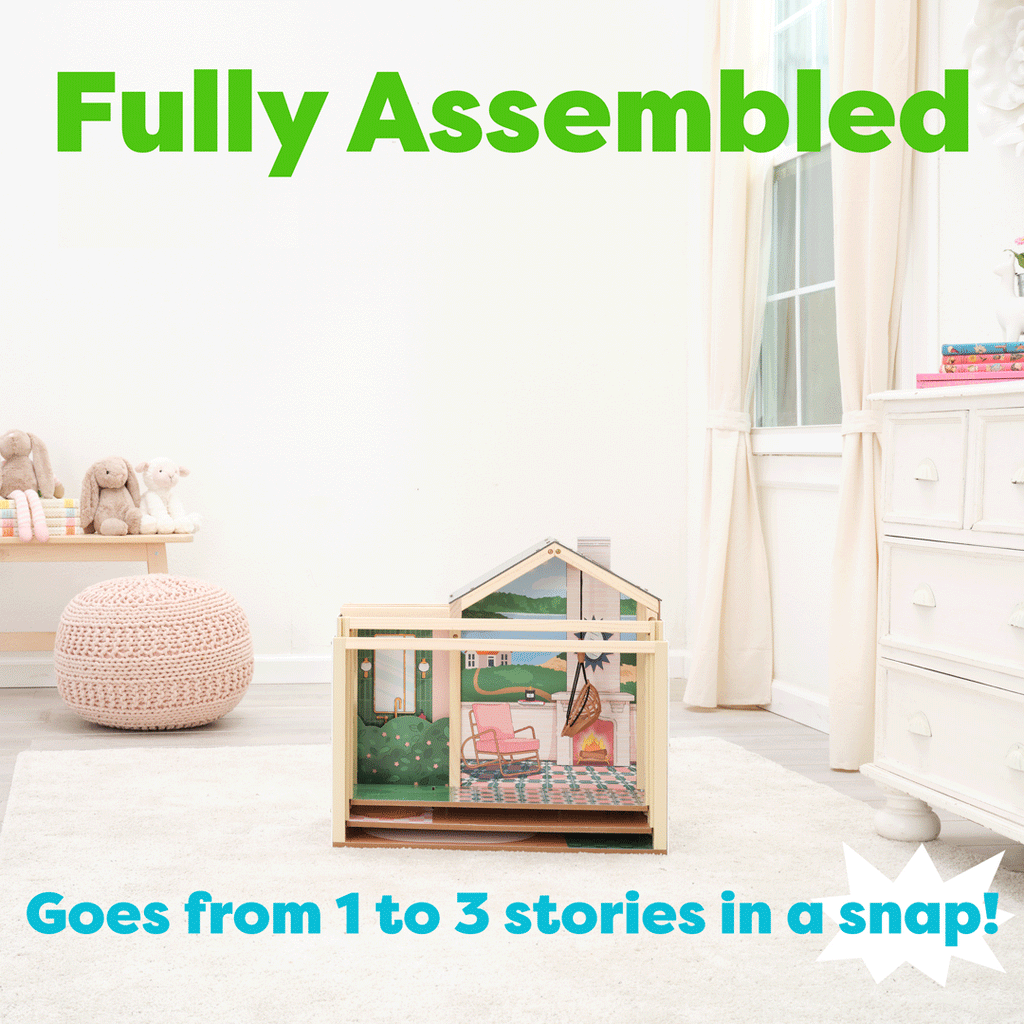 Wooden Dollhouse for Kids