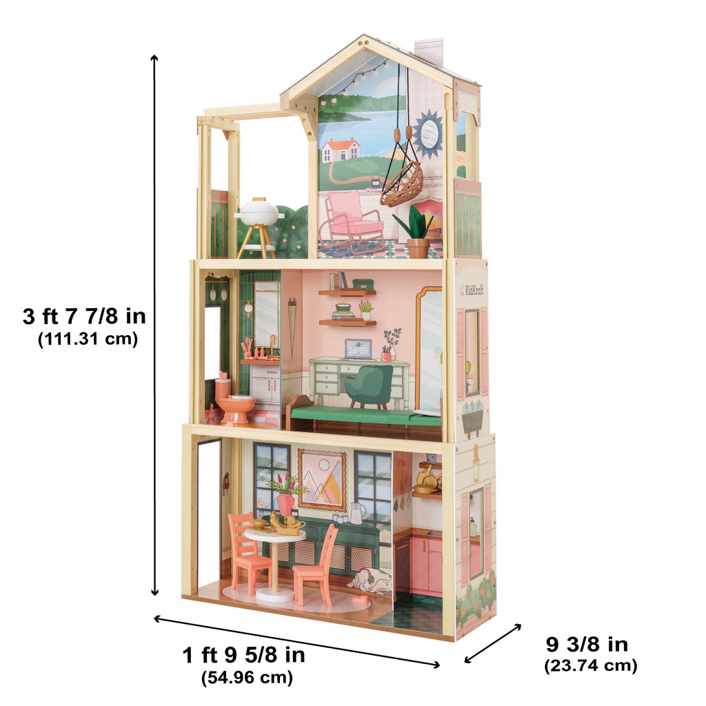 Wooden Dollhouse for Kids