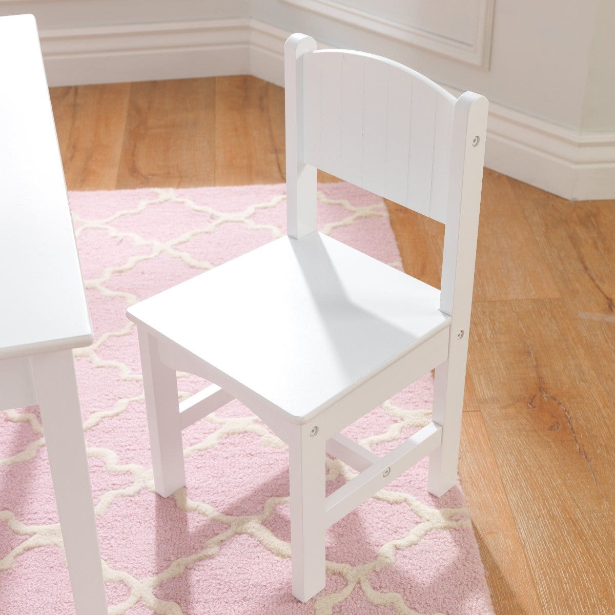 Kids Table and Chair Set with Bench and Two Chairs - White