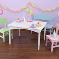 Kids Table and Chair Set with Bench and Two Chairs - Pastel