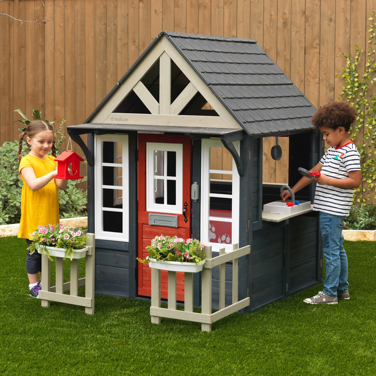 Outdoor Playhouse with Chalkboard - Navy