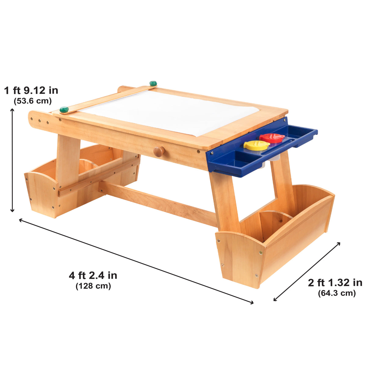 Kids Art Activity Table with Drying Rack and Storage