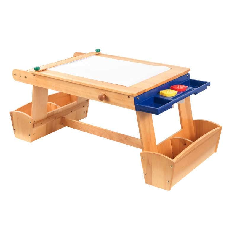 Kids Art Activity Table with Drying Rack and Storage