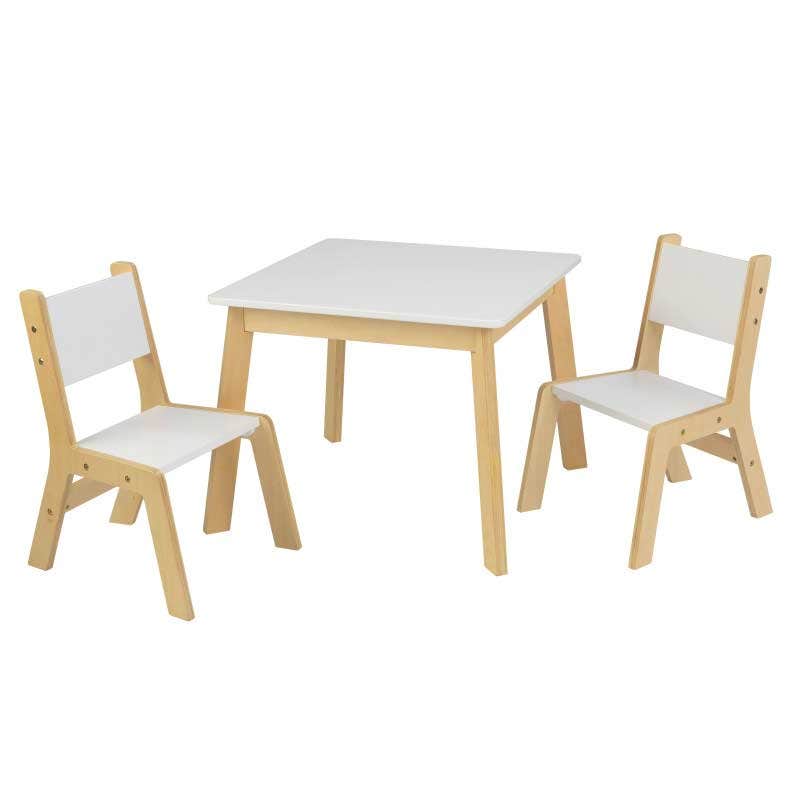 Kids Table and Chair Set with Two Chairs - White
