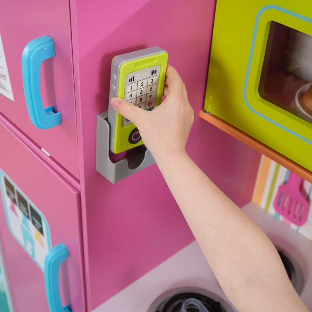 Kids Pretend Play Kitchen with Storage and Play Food