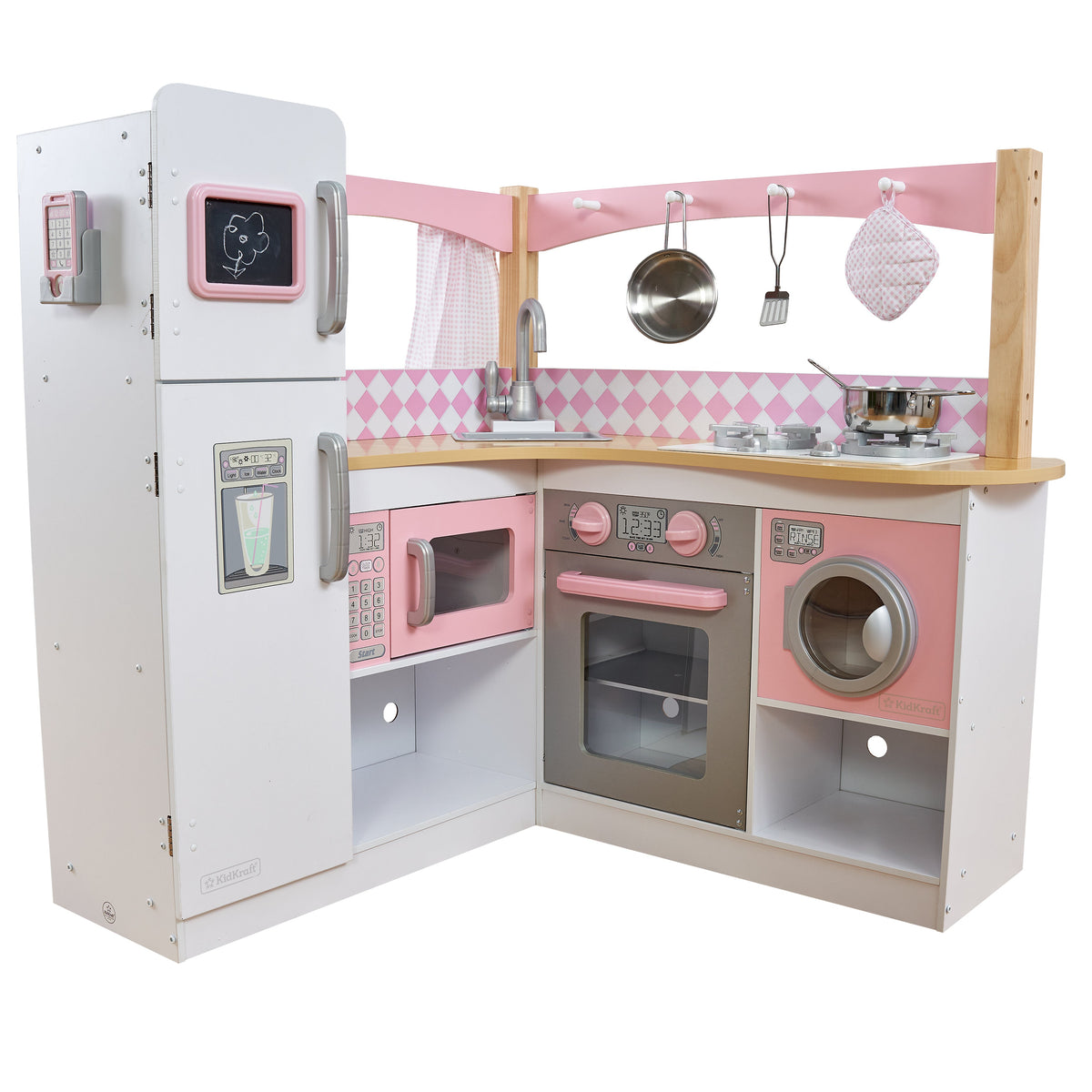 Corner Play Kitchen with Chalkboard and Storage