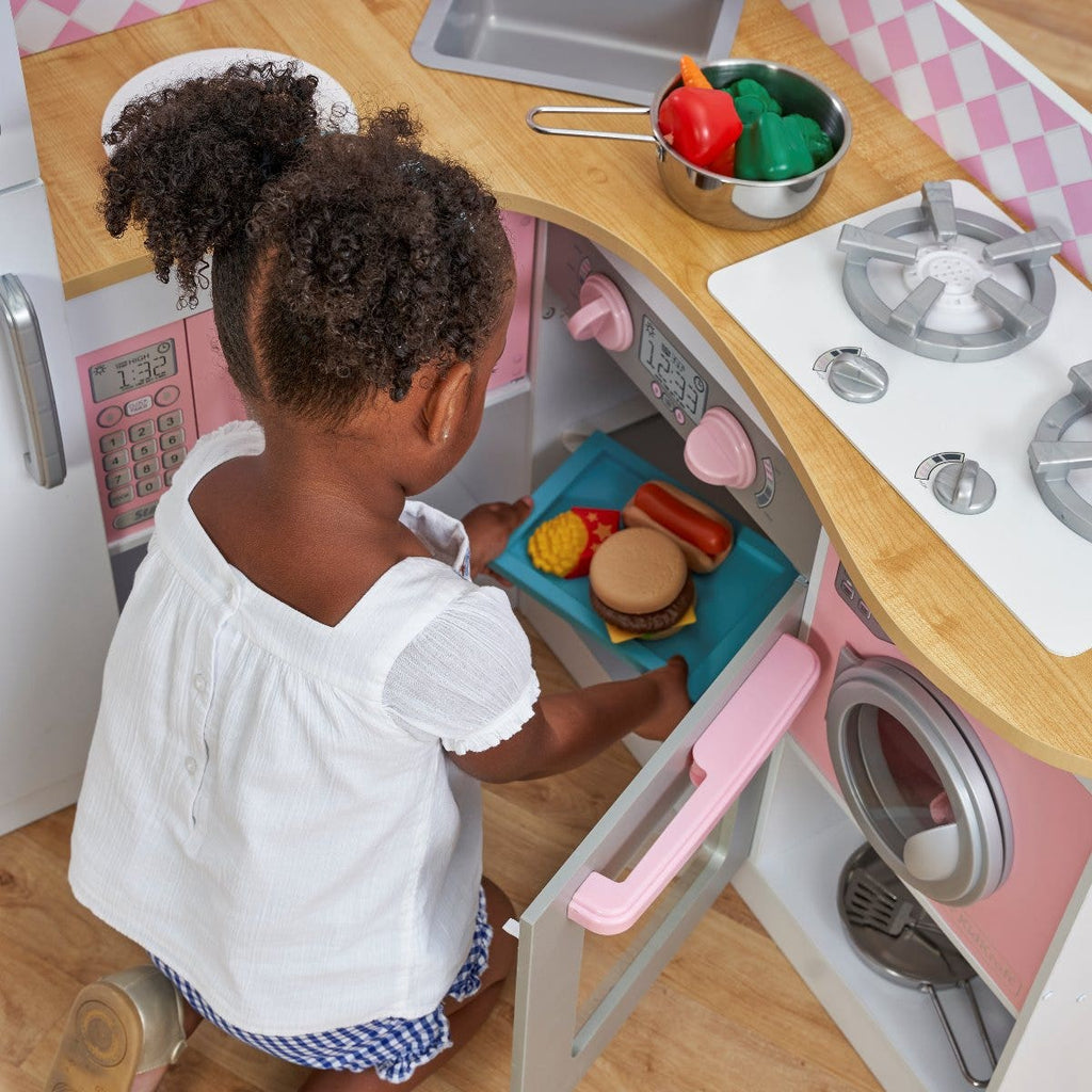 Corner Play Kitchen with Chalkboard and Storage