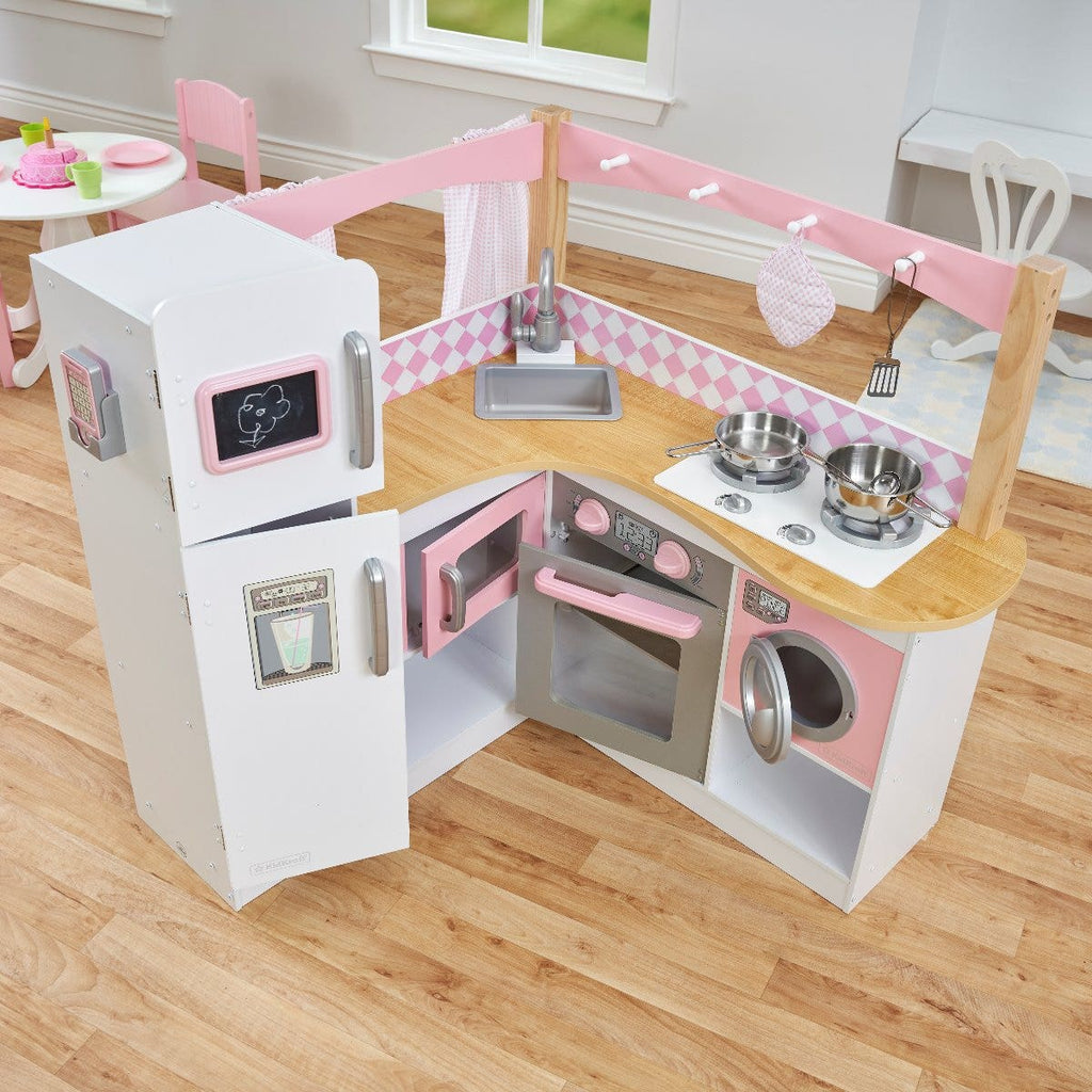 Corner Play Kitchen with Chalkboard and Storage