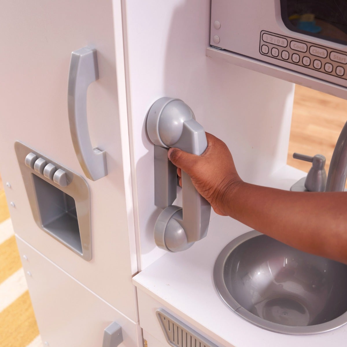 Kids Pretend Play Kitchen with Storage - White