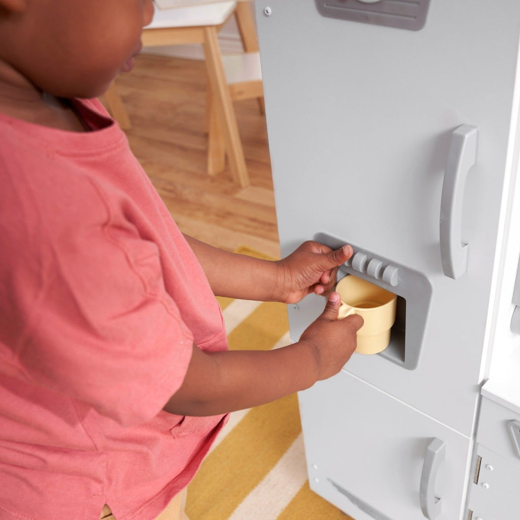 Kids Pretend Play Kitchen with Storage - White