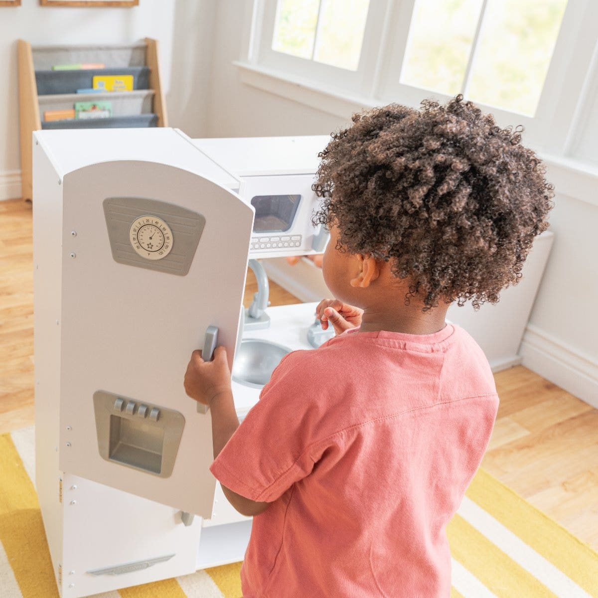 Kids Pretend Play Kitchen with Storage - White