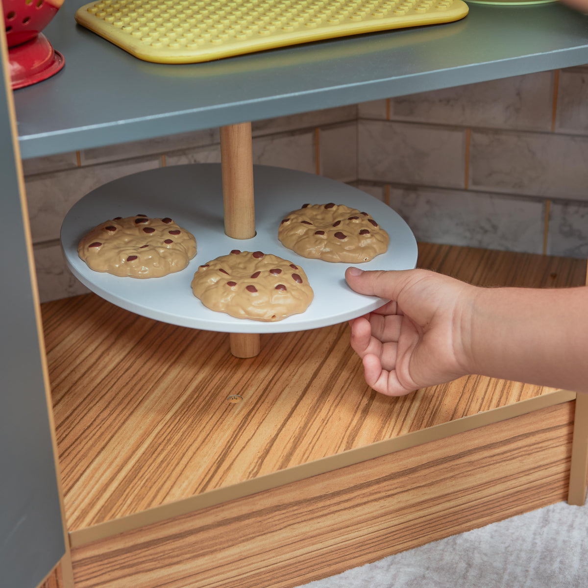 Corner Play Kitchen with Lights and Sounds and Storage - Natural