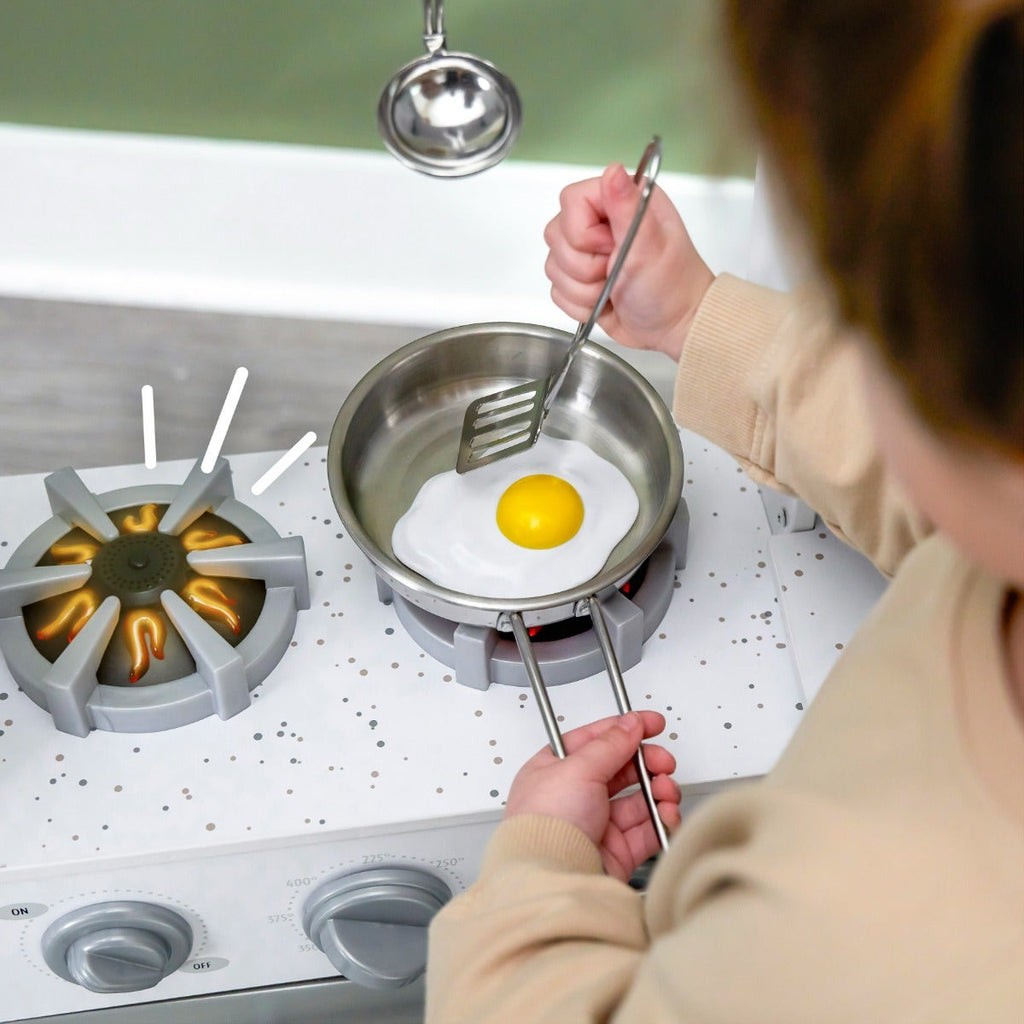 Corner Play Kitchen with Lights and Sounds and Storage - White