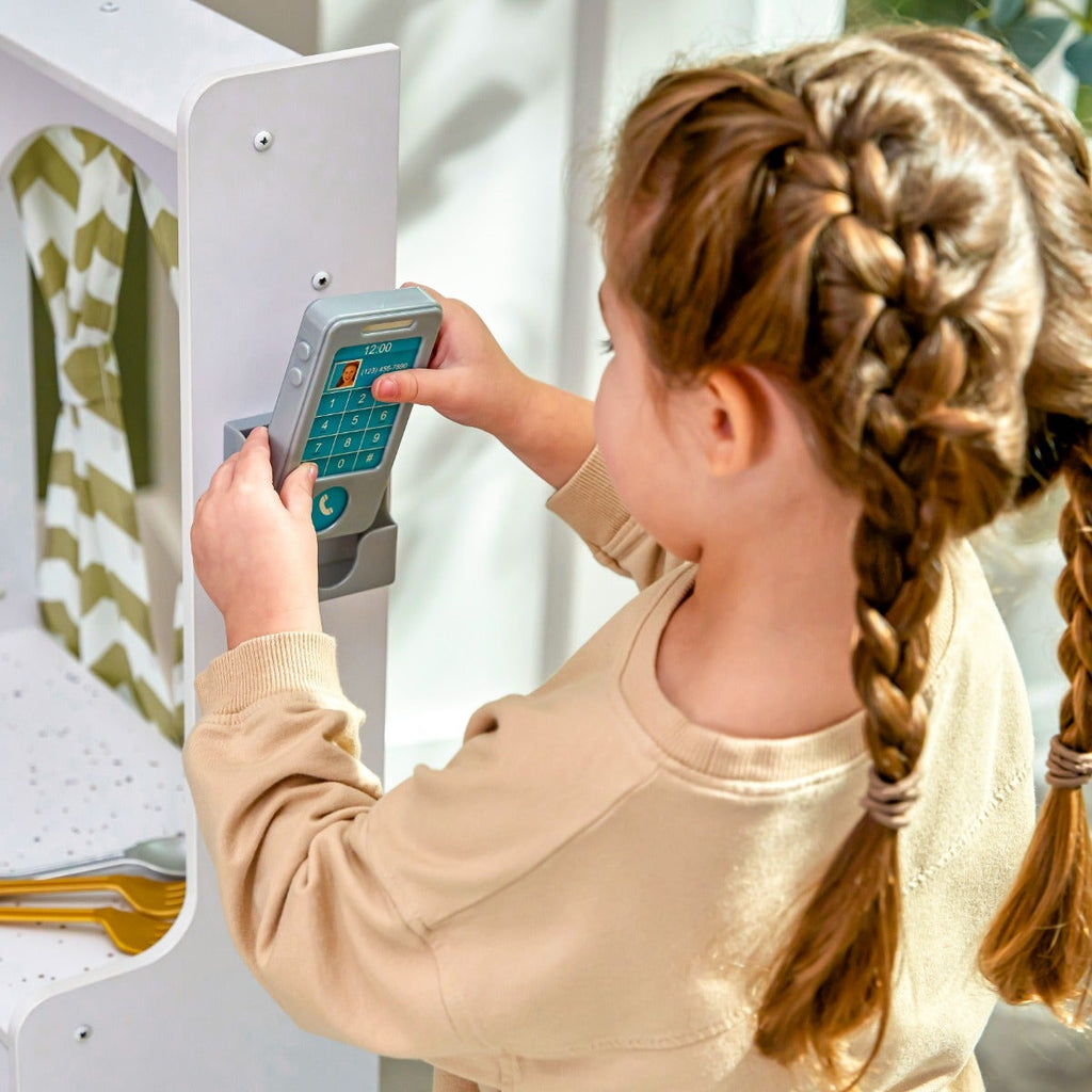 Corner Play Kitchen with Lights and Sounds and Storage - White