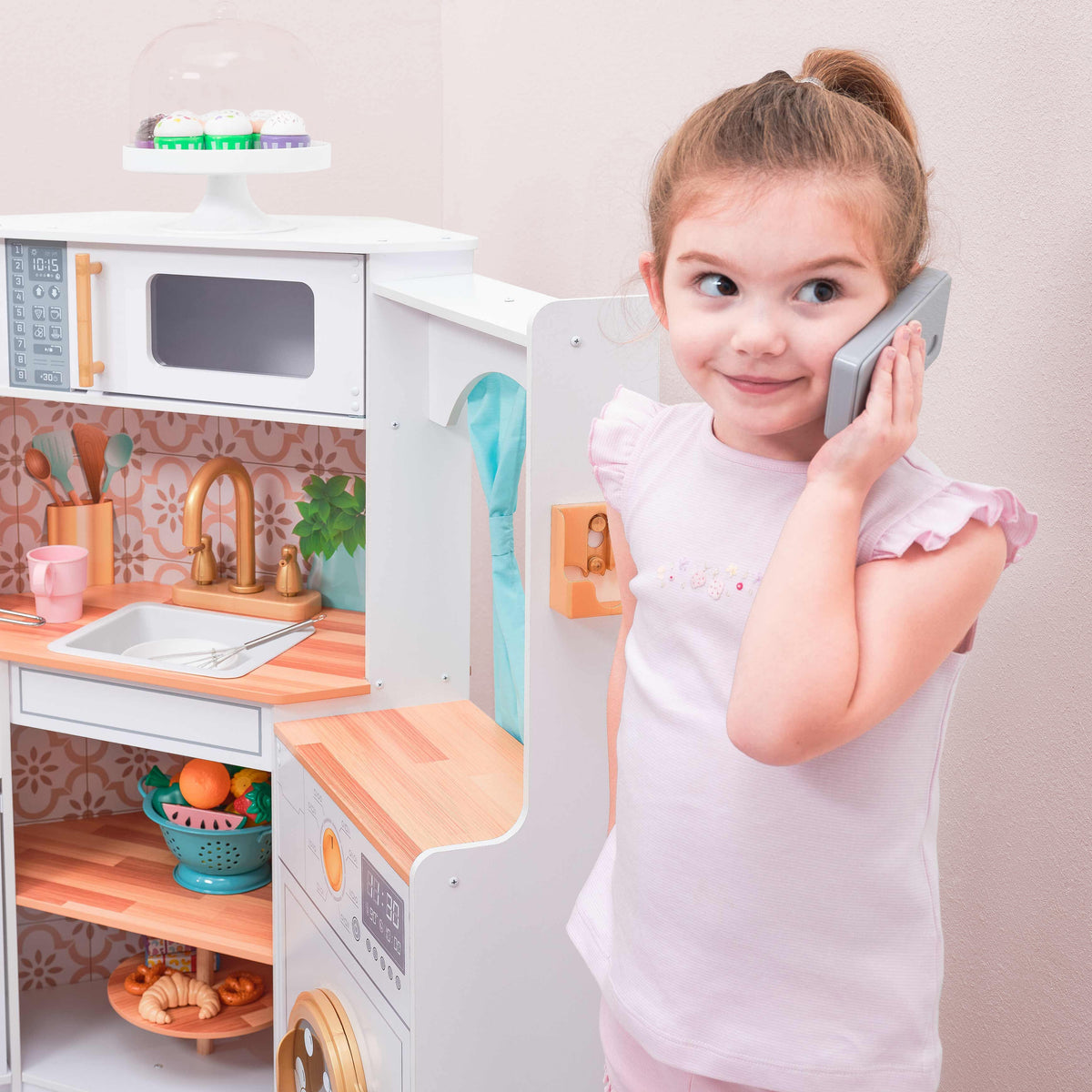 Corner Play Kitchen with Lights and Sounds and Storage