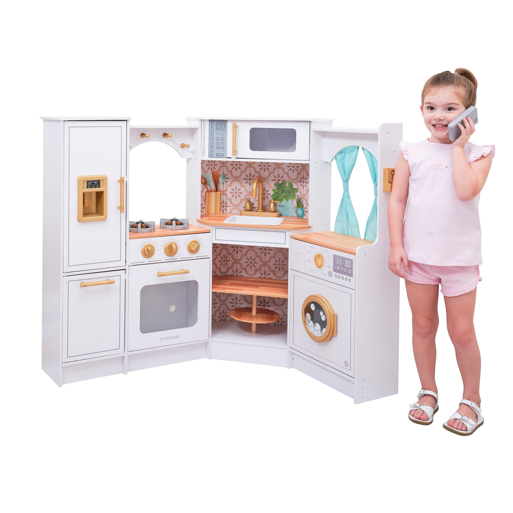 Corner Play Kitchen with Lights and Sounds and Storage