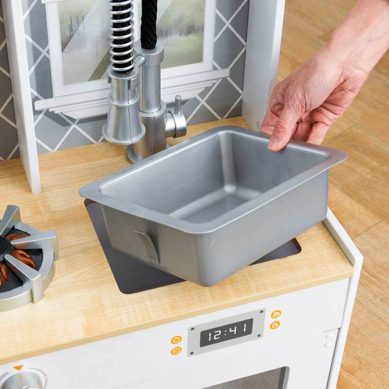 Kids Pretend Play Kitchen with Lights and Sounds and Storage