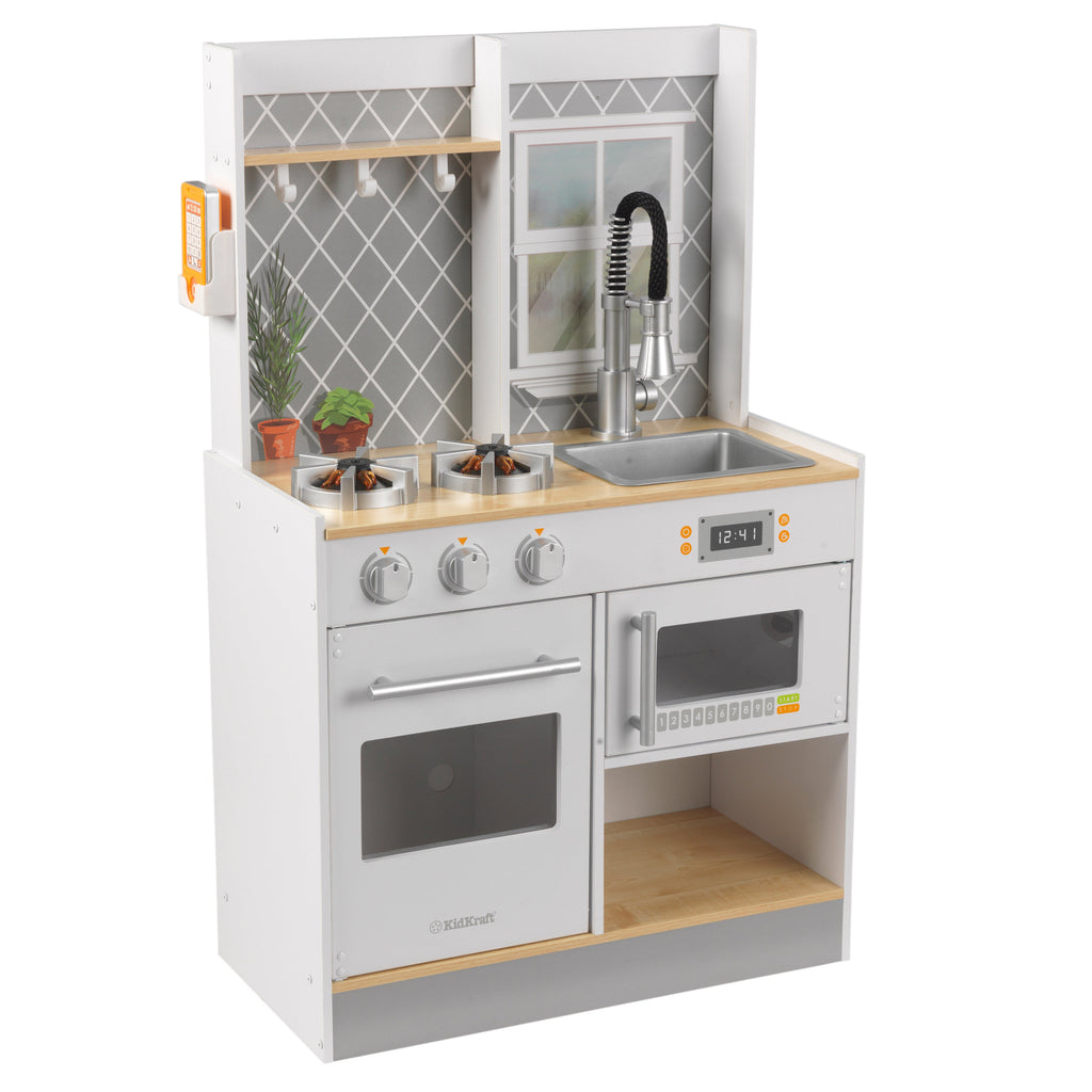Kids Pretend Play Kitchen with Lights and Sounds and Storage