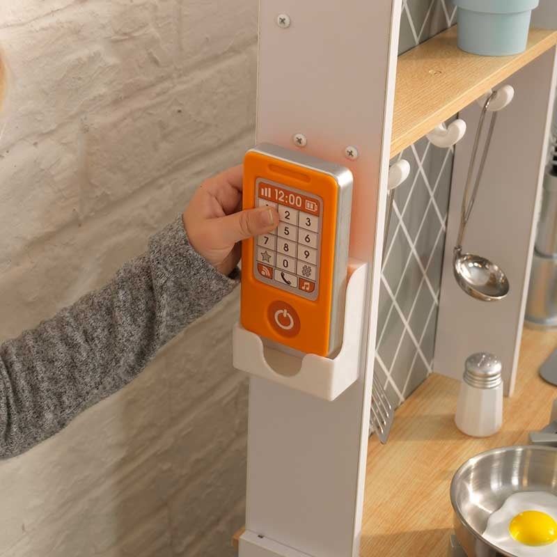 Kids Pretend Play Kitchen with Lights and Sounds and Storage