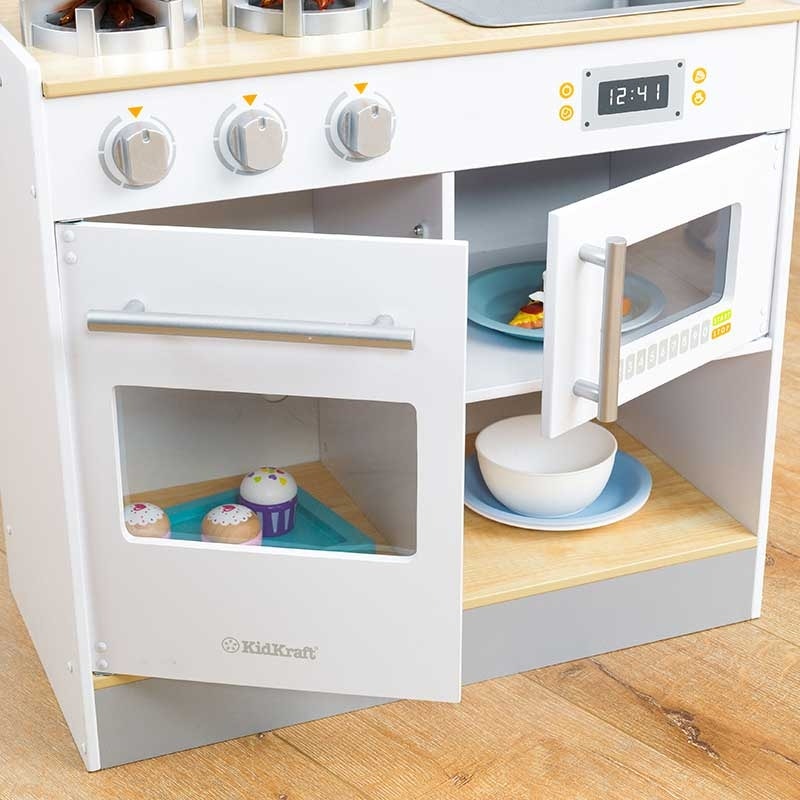 Kids Pretend Play Kitchen with Lights and Sounds and Storage