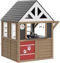 Wooden Outdoor Playhouse with Toy Sink, Windows and Door