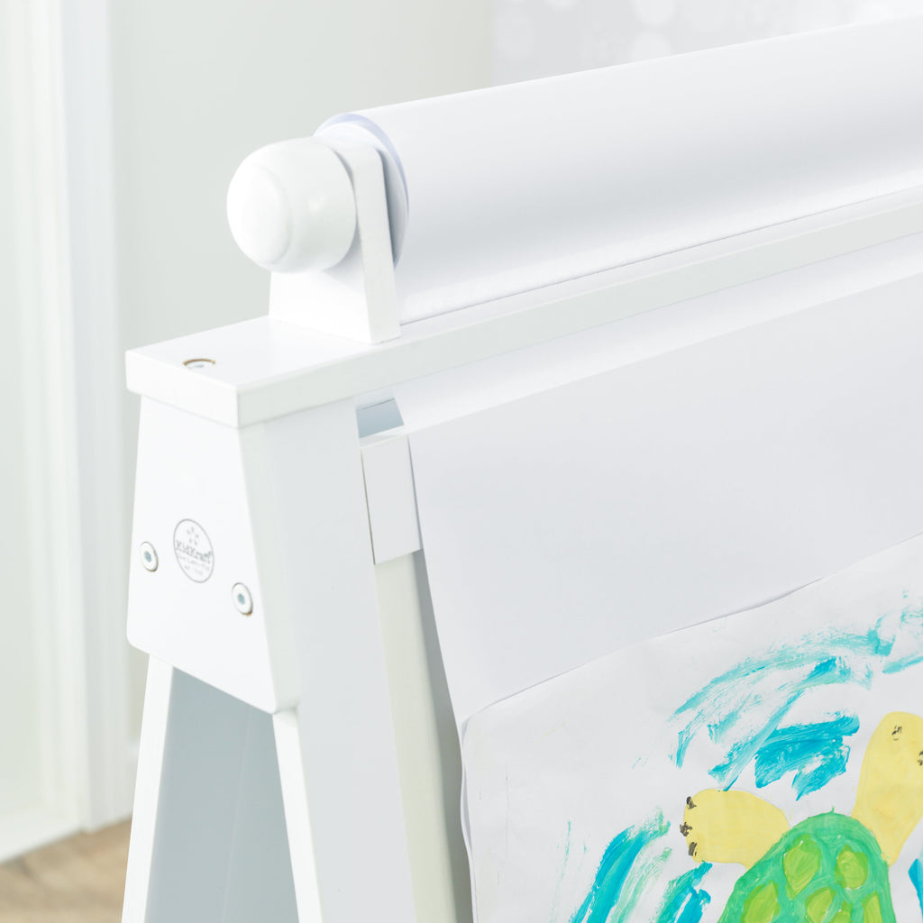 Kids Art Easel with Chalkboard - White