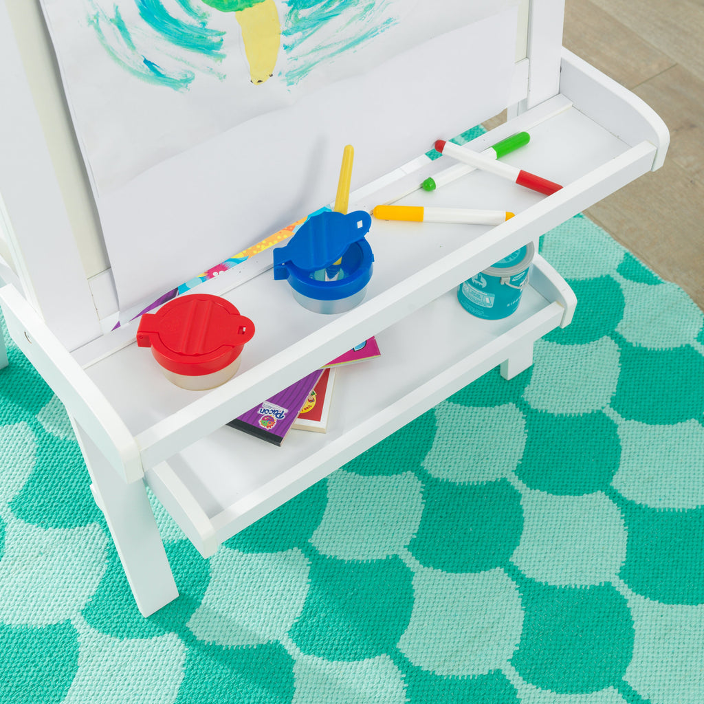 Kids Art Easel with Chalkboard - White