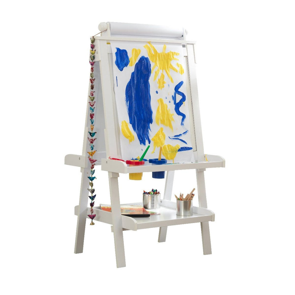 Kids Art Easel with Chalkboard - White