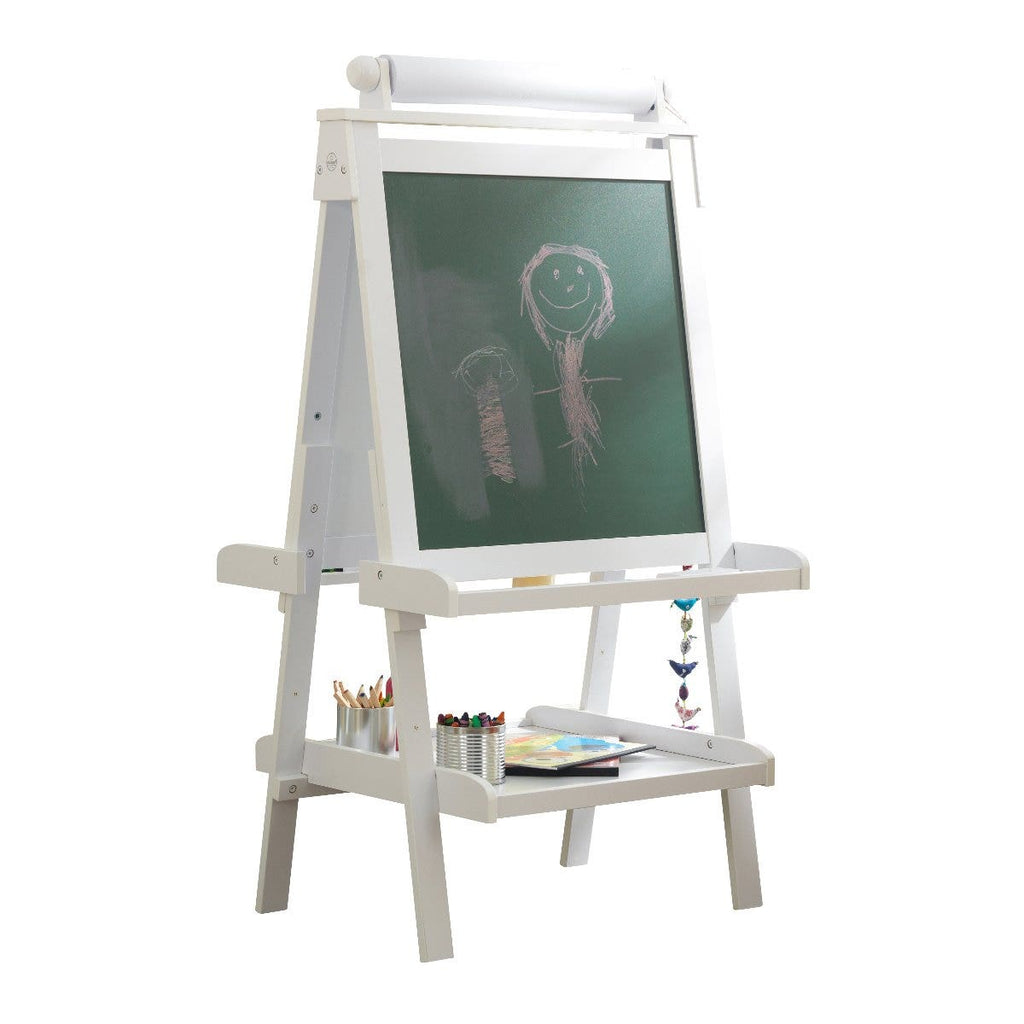 Kids Art Easel with Chalkboard - White