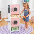 Kids Pretend Laundry Play Set with Chalkboard and Storage - Pastel