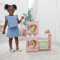 Kids Pretend Laundry Play Set with Storage - Pink / Gold