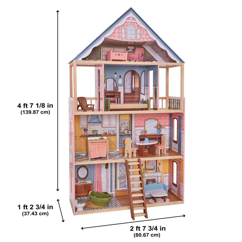 Wooden Dollhouse for Kids