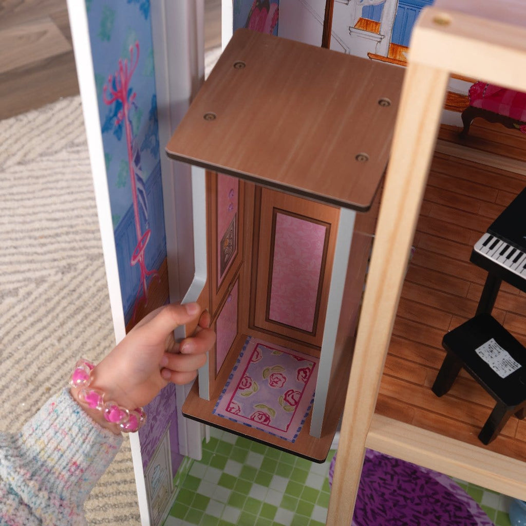 Wooden Dollhouse with Elevator and Lights and Sounds