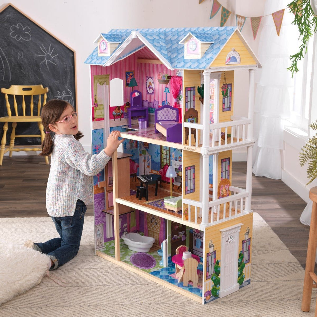 Wooden Dollhouse with Elevator and Lights and Sounds