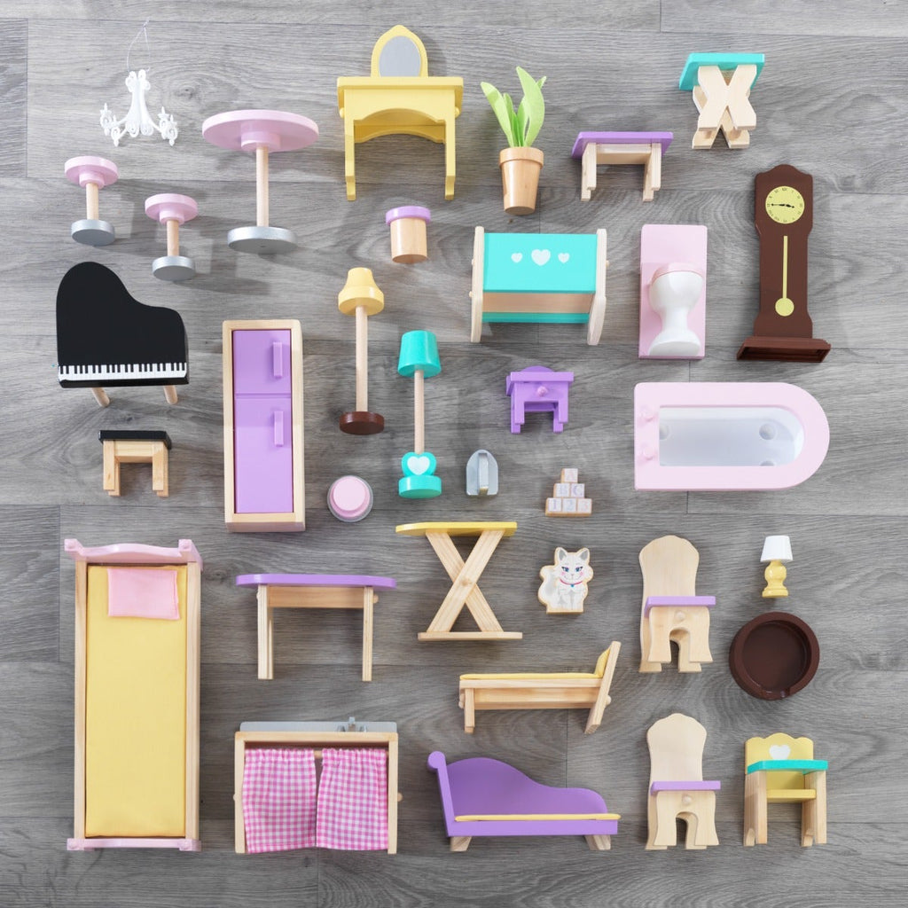 Wooden Dollhouse with Elevator