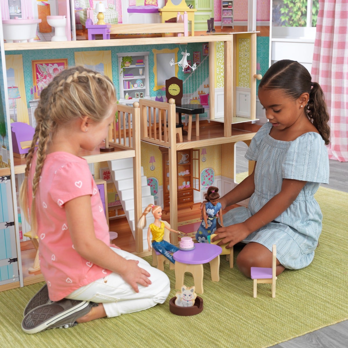 Wooden Dollhouse with Elevator