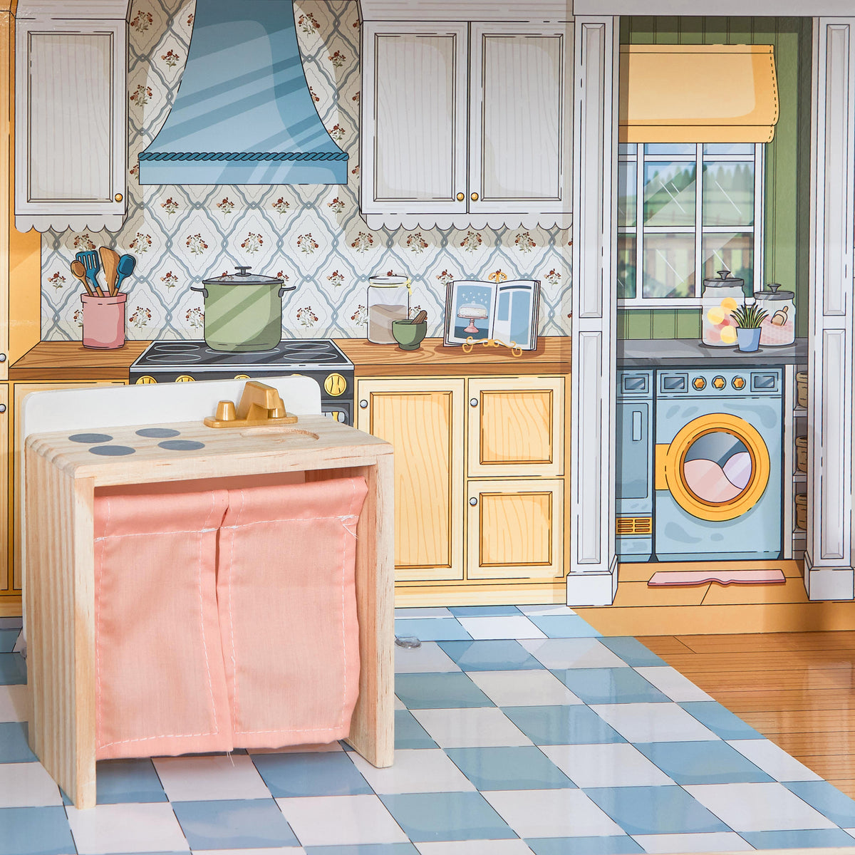 Wooden Dollhouse for Kids