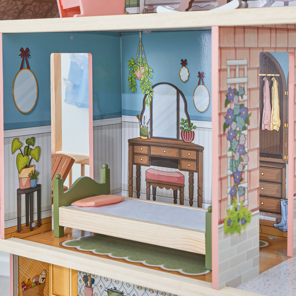 Wooden Dollhouse for Kids