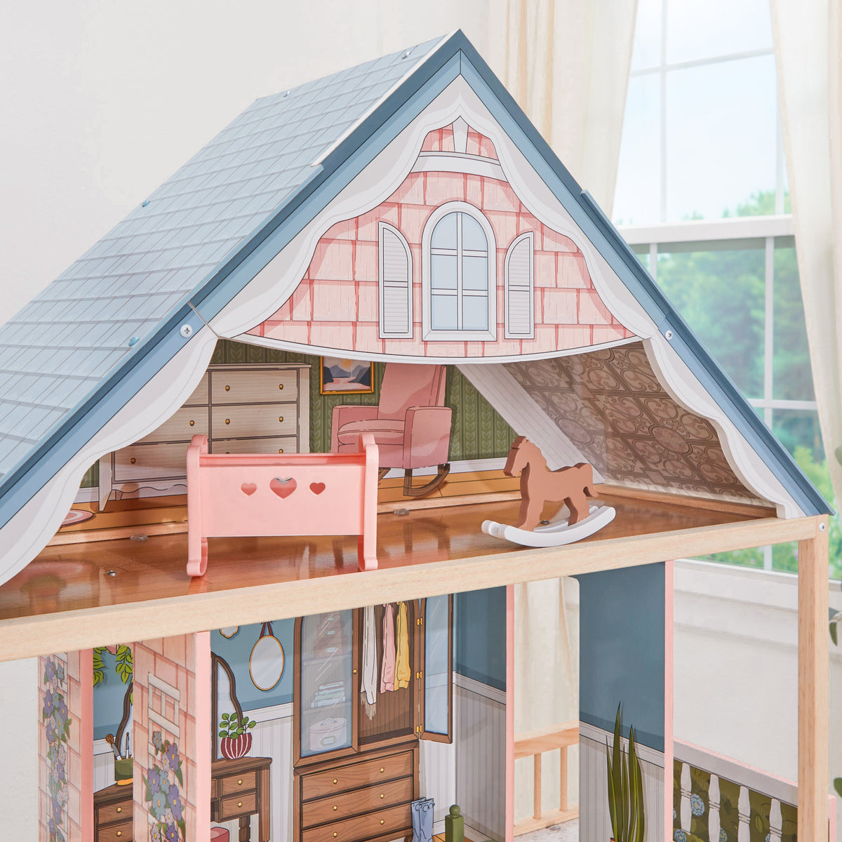 Wooden Dollhouse for Kids