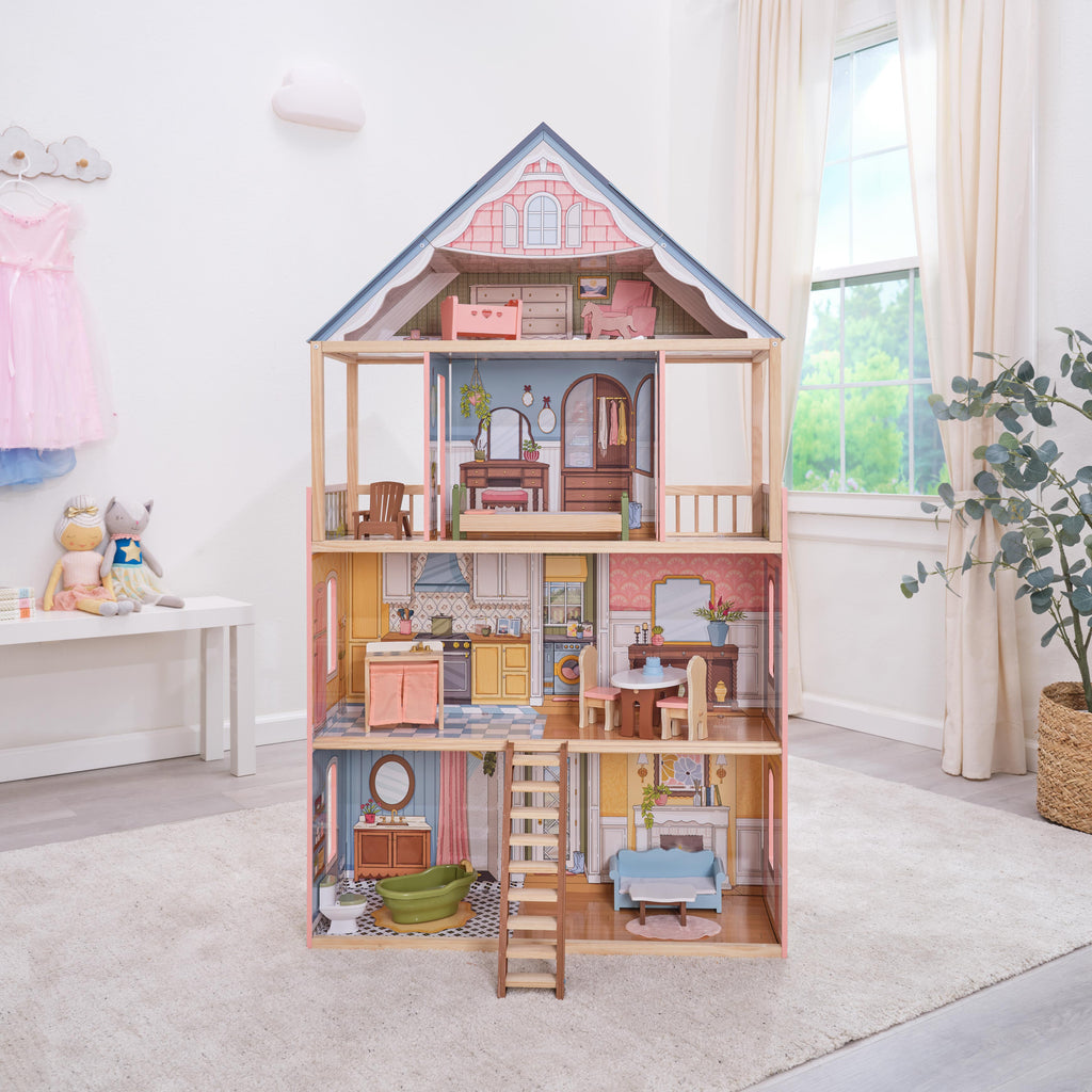 Wooden Dollhouse for Kids