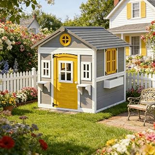 Wooden Outdoor Playhouse for Kids