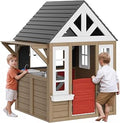 Cedar Wooden Outdoor Playhouse with Toy Sink, Flower Boxes and Windows