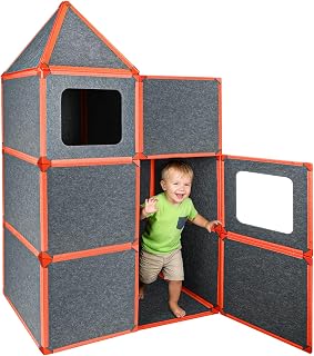 24-Piece Magnetic Fort Building Kit for Kids