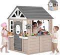 Wooden Outdoor Playhouse for Kids - Gray