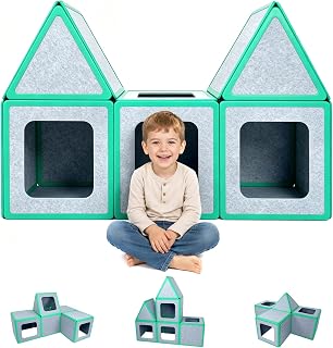18-Piece Magnetic Fort Building Kit for Kids