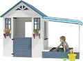 Wooden Outdoor Playhouse with Sandbox - Gray