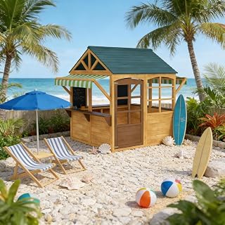 Wooden Outdoor Playhouse for Kids