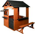 Cedar Wooden Playhouse with Windows and Door