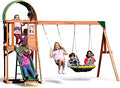 Wooden Kids Activity Playset with Slide and Swing